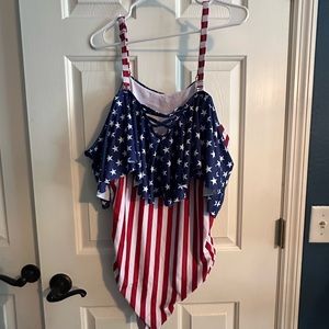 24 Plus Flag One Piece Swimsuit